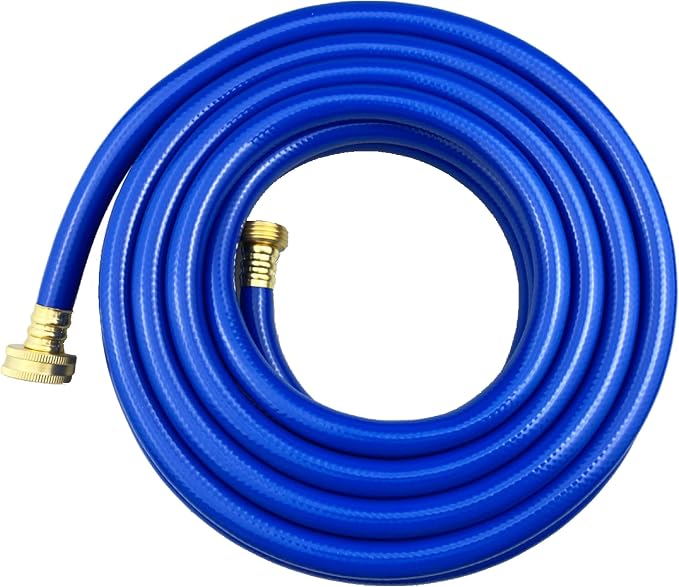 Darnassus PVC Garden Hose 1/2 Inch Green Heavy Duty Water Hose with Solid Brass Fittings,No Leaking, Flexible,for outdoors,Lawns,Patio (25 FT, Blue, Brass Fittings)