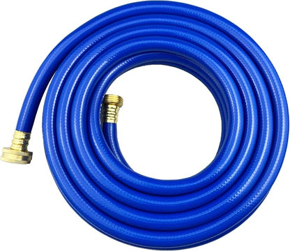 Darnassus PVC Garden Hose 1/2 Inch Green Heavy Duty Water Hose with Solid Brass Fittings,No Leaking, Flexible,for outdoors,Lawns,Patio (25 FT, Blue, Brass Fittings)