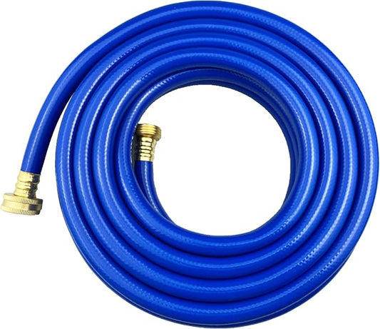 Darnassus PVC Garden Hose 1/2 Inch Green Heavy Duty Water Hose with Solid Brass Fittings,No Leaking, Flexible,for outdoors,Lawns,Patio (25 FT, Blue, Brass Fittings)