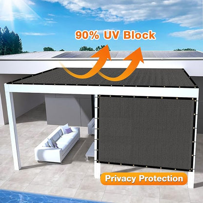 Artpuch Outdoor Pergola Shade Cover 17x17 FT Sun Shade Cloth with Grommets Dark Grey 90% UV Protection Canopy Patio Privacy Screen (Customized Available)