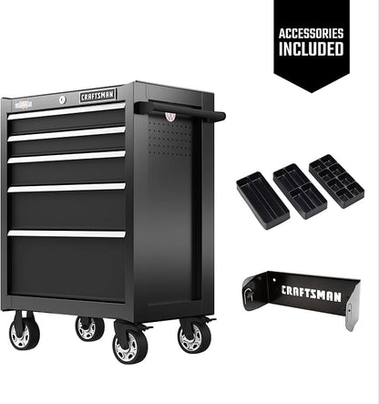 CRAFTSMAN S2000 26IN 5-DRAWER CABINET W/TRAY & HOLDER BK (CMST32752BK)