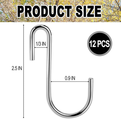 CYG&CL 12PCS Metal Shed Hooks for Hanging, Outdoor Storage Shed Accessories Interior, Utility Peg Board Tool Hangers, Heavy Duty J-Hook for Garden Garage Pegboard