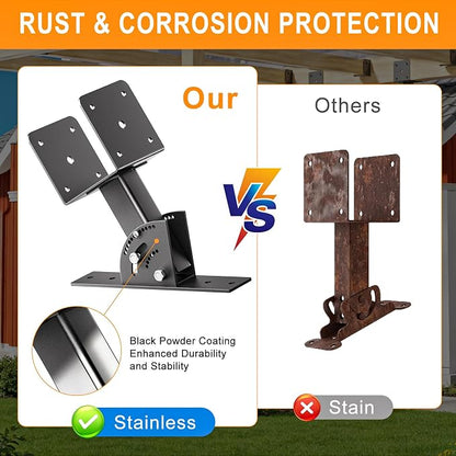 Pergola Roof Rise Bracket-Kit - Upgrade Adjustable Angle Mount Pergola Beam Brackets Support for 4x4/4x6 Lumber 1Pcs