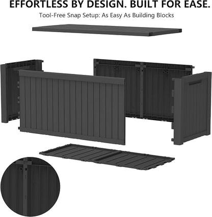 Outdoor Storage Box, 200 Gallon Waterproof Deck Box [Upgraded 3.0], Premium Hydraulic Cushion Storage Chest, High-Load Lockable Two-Seater Patio Storage Bench, Large Country Estate, Black