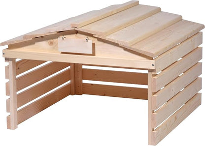 dobar® Robot Lawnmower Garage Made of Wood with Removable Roof - Lawn Robot Shelter with Customisable Sign - 78.5 x 74 x 52.5 cm - Natural