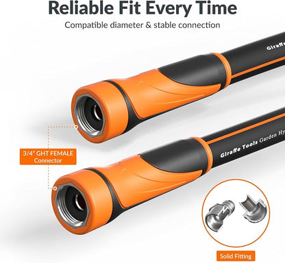 Giraffe Tools Garden Hose 5/8", Water Hose Heavy Duty, Flexible, Lightweight Hybrid Hose with Swivel Handle, 5ft Female to Female Fittings, Burst 600 PSI, Short Leader Hose
