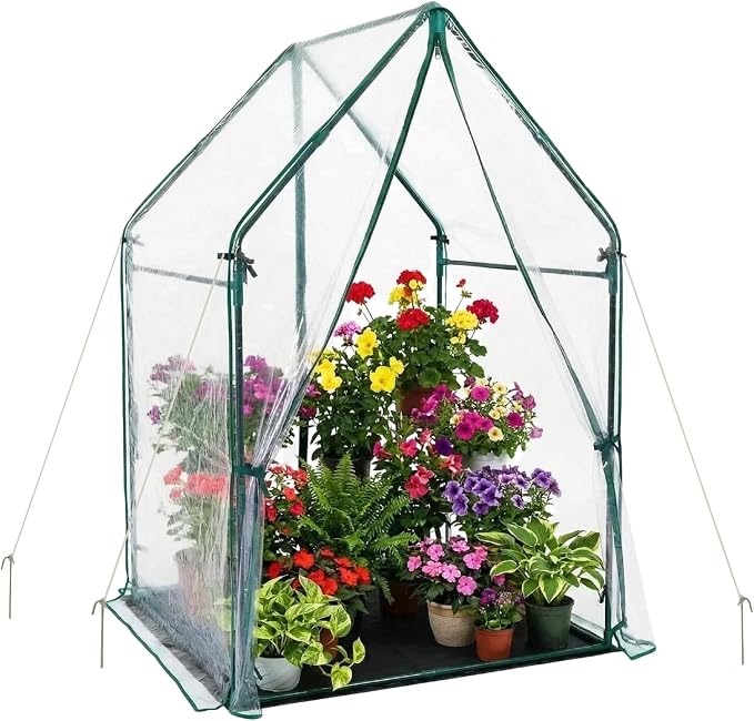 Portable Greenhouse for Outsides, 36x36x59 Inch Green House Tent with PVC Cover, Garden Plant Protector with Zippered Door for Vegetables Flowers Fruits Herbs