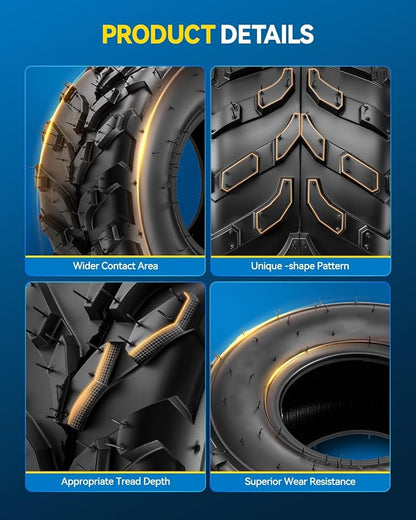 PHILTOP 16x8-7 ATV UTV Tires, 4-Ply Super Mud 16x8-7 ATV All-Terrain Tires for Riding Mowers, Golf Carts, Off-Road,2 Pcs,Tubeless (Z-113)