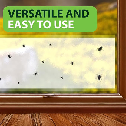 Greenway Window Fly Traps, Sticky Traps for Gnats and Flies, Non-Toxic Fly Control, Safe for Kids and Pets, Perfect for Indoor Use, 1 Pack (Includes 4 Traps)