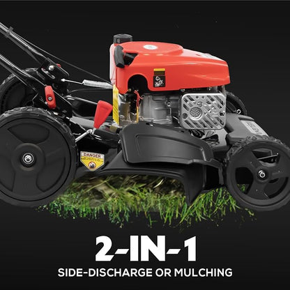 AMERISUN Gas Lawn Mower, 21" with 144cc 4-Cycle OHV Engine 2-in-1 Walk-Behind Gas Push Lawn Mower (AV8621C1)