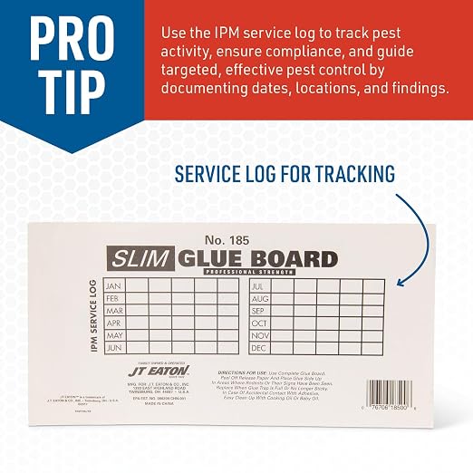 JT Eaton Slim Glue Board – Low-Profile Adhesive Mouse Trap for Effective Rodent Control, Non-Toxic, Easy Cleanup, Indoor Use | Slim Low-Profile Design Fits under Appliances and along Walls; Non-Toxic Adhesive; Easy Cleanup Indoors