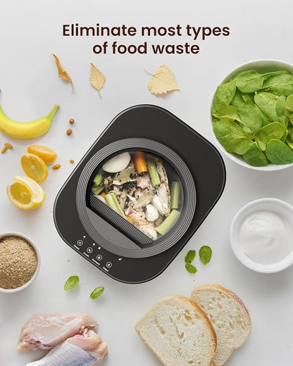 4L Electric Composter for Kitchen, Smart Countertop Compost Bin, Odorless | Low Noise | Auto-Cleaning | Turn Food Waste into Fertilizer, Indoor Food Waste Compost Machine, Black