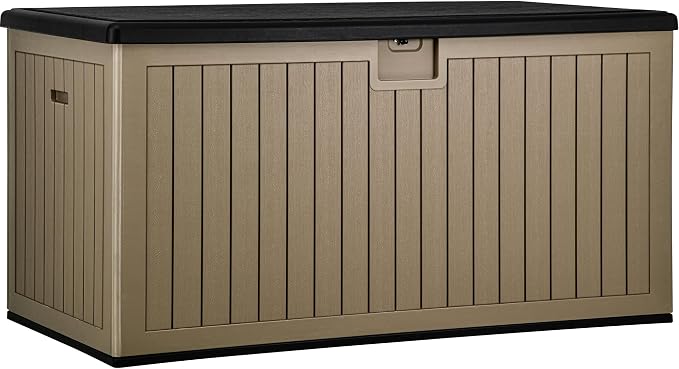 YITAHOME XXL 260 Gallon Large Deck Box | Outdoor Storage for Patio Furniture Cushions,Garden Tools and Pool Equipment with Flexible Divider,Waterproof,Lockable