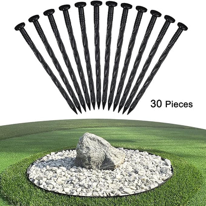 30 Pcs Spiral Landscape Anchoring Spikes, 8 Inch Landscaping Fabric Edging Anchoring Stakes Plastic Edging Nails Nylon Garden Lawn Yard Spikes