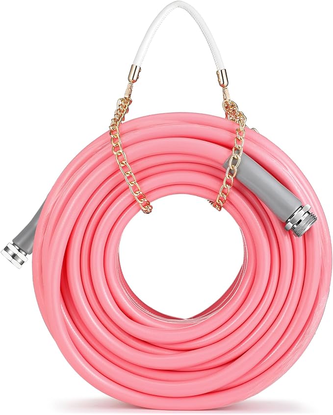 50 ft 1/2 Inch Pink Garden Hose Colors Garden Hose for Any Nozzle Drinking Water Safe Personalized Color for Outdoor Living