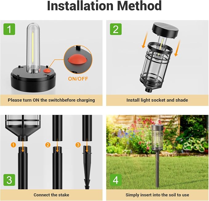 Amzarp 8 Pack Solar Garden Lights, Bright LED Solar Pathway Lights Outdoor IP65 Waterproof Rugged Shatterproof Auto On/Off for Landscape Garden Yard Walkway Driveway Lawn Lighting (6500K White Light)