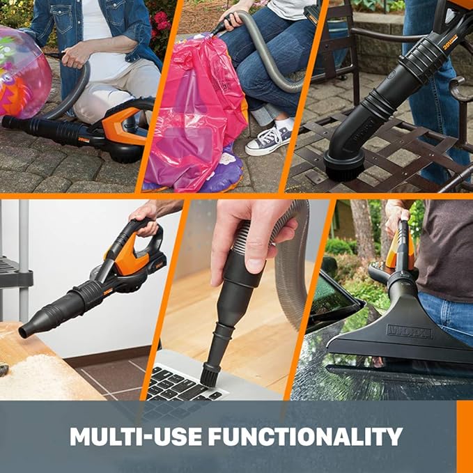 WORX WG545.1 20V Power Share AIR Cordless Leaf Blower & Sweeper & String Trimmer Cordless 3.0 20V PowerShare 12" Edger & Weed Trimmer (2 Batteries & Charger Included) WG163