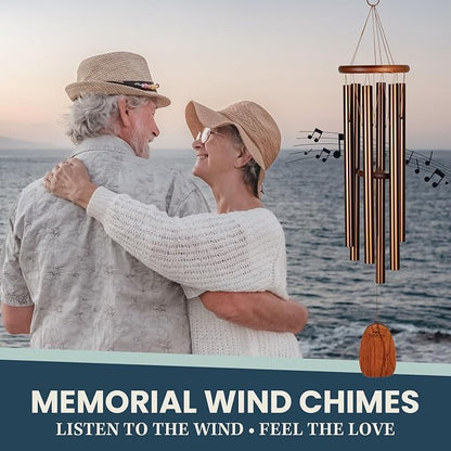 Woodstock Chimes Amazing Grace Wind Chime for Outside 40" Medium Bronze,Outdoor Decor for Patio, Porch, Garden, Memorial Gift for Loved Ones AGLBR