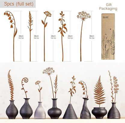 Metal Flowers for Outside,Decorative Garden Stakes,Flower Bed Decor Plant Stakes,Metal Art for Outside,Yard Art Outdoor for Lawn Yard, Walkway and Flower Garden