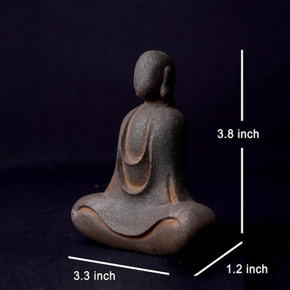 Faceless Buddha Statue - Solid Cast Iron Buddha Figurine, Indoor Outdoor Zen Decor for Spiritual Room Meditation