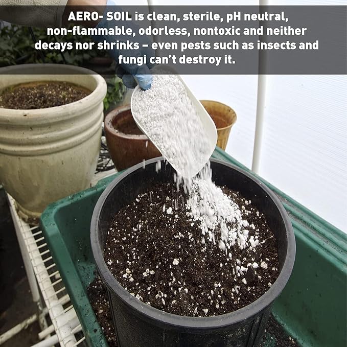 AeroSoil Perlite Premium Horticultural Grade Soil Additive Drainage and Growth - Coarse 4 Cubic Foot