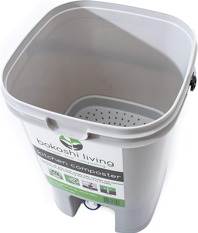 Premium Bokashi Composting Starter Kit (Includes 2 Bokashi Bins, 4.4 lbs of Bokashi Bran and Full Instructions