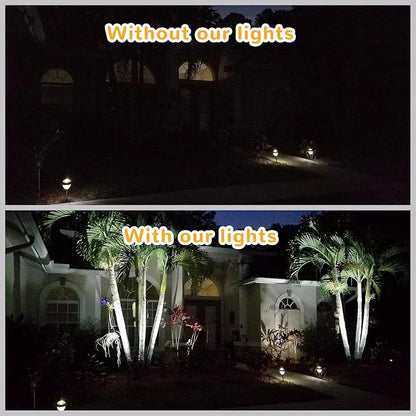URPOWER Solar Lights Outdoor, 2-in-1 Solar Spot Lights Waterproof with 2 Lighting Modes, Adjustable Solar Powered Spotlights Auto On/Off Landscape Lights for Yard Garden Pathway, 4 Pack (Cool White)