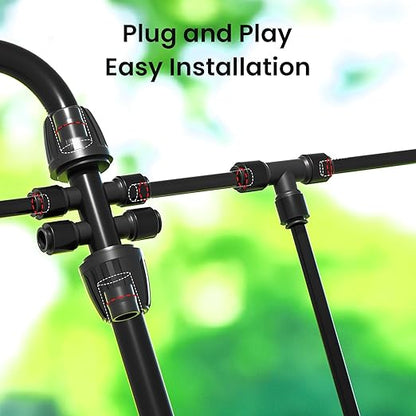 MIXC 230FT Quick-Connect Drip Irrigation System Kit, Automatic Garden Watering System with 1/4" & 1/2" Fast-Lock Tubing - Adjustable Nozzles & Sprinklers for Garden, Greenhouse, Lawn, Potted Plants