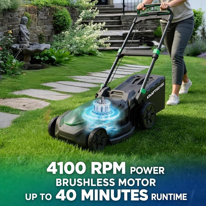 21" Cordless Lawn Mower, 40V Electric Mower with 2×8.0Ah Batteries & Charger, 8-Position Height Adjustment, 60L Grass Bag, 3-in-1 Mulching, Bagging & Rear Discharge for Medium, Large Yards