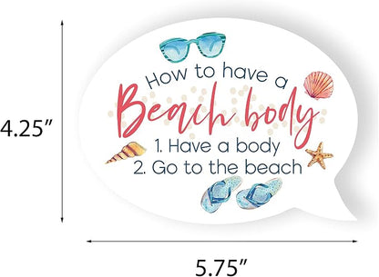 P. Graham Dunn How to Beach Body Nautical White 5.75 x 4.25 Wood Tabletop Thought Bubble Sign