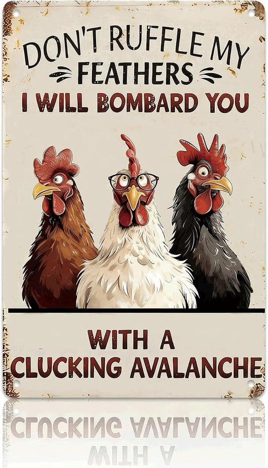 Antique Finish Chicken Coop Metal Sign, Weather-Resistant Tin Sign for Outdoor Garden Decor, Funny Farm Animal Sign, 8x12 Inch Farmhouse Patio Ornament