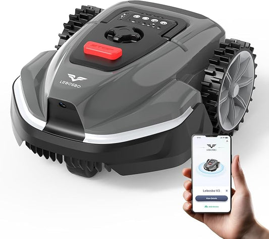 V3 Robotic Lawn Mower with AI Vision Obstacle Avoidance, Smart APP Control, Low-Noise Operation, Adjustable Cutting Height, No-Go Zones, Ideal Robot Lawn Mower for Lawns Up to 1600 Sq.Ft