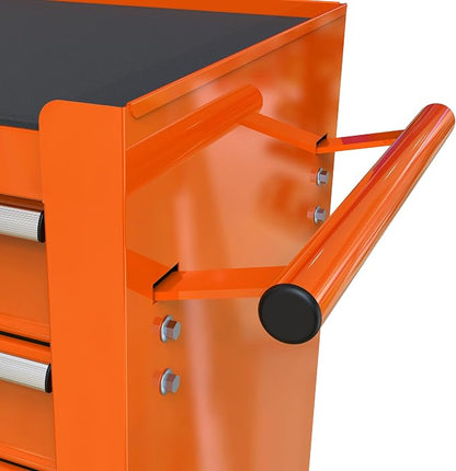 YOPTO Multifunctional Cart with 4 Ball-Bearing Drawers,Portable Rolling Tool Chest W/ 4 Wheels and Pull Handle,for Garage,Warehouse,Workshop,Repair Shop,Orange