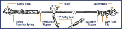 Four Paws Heavy Weight Trolley Exerciser Silver 50 Feet