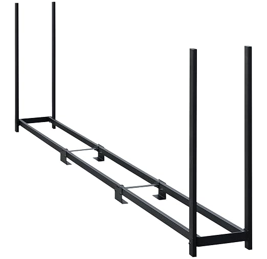 ShelterLogic 12' Firewood-Rack-in-A-Box All-Season Ultra Duty Steel Premium Firewood Rack Without Cover, Black