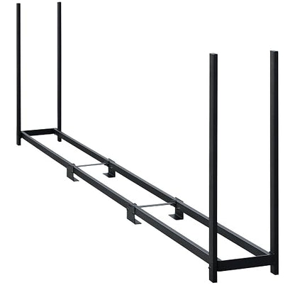 ShelterLogic 12' Firewood-Rack-in-A-Box All-Season Ultra Duty Steel Premium Firewood Rack Without Cover, Black