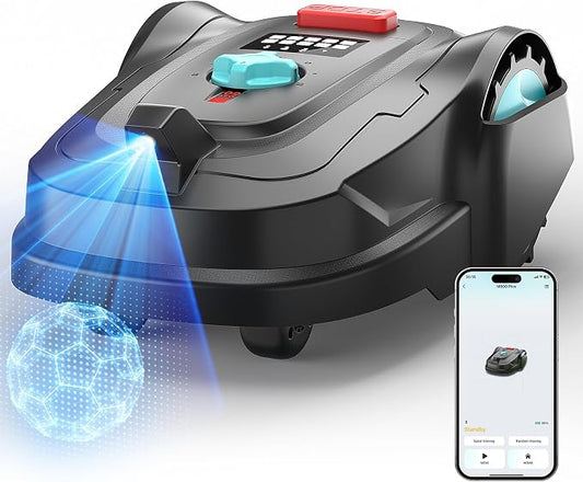 YARDCARE 2026 New M800Plus Robot Lawn Mower, GPS & 3D Vision, with 32.8 ft Magnetic Stripe, Obstacle Avoidance, Auto-Charging, APP Control, Bow-Shaped Mowing for Lawns up to 8611 sq.ft (Jet Black)