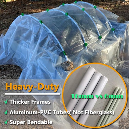 Garden Hoops DIY Kit – Rust-Free Material | Heavy-Duty | Weather Resistant | Chicken Tunnel Frame | 6 Sets of 9Ft Long Grow Tunnel Frame for 1’, 2’, 3’, 4’ or Wider Raised Beds