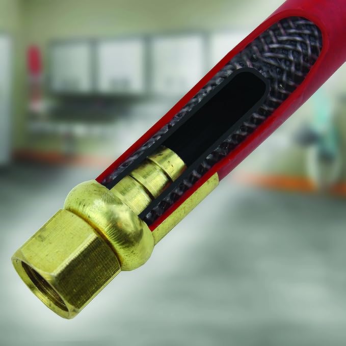 Milton 2780-50D Steel Dual Arm Air Hose Reel (1/2" x 50 ft.) and Milton 2780-6LH Air Leader Hose (1/2" x 6 ft.)