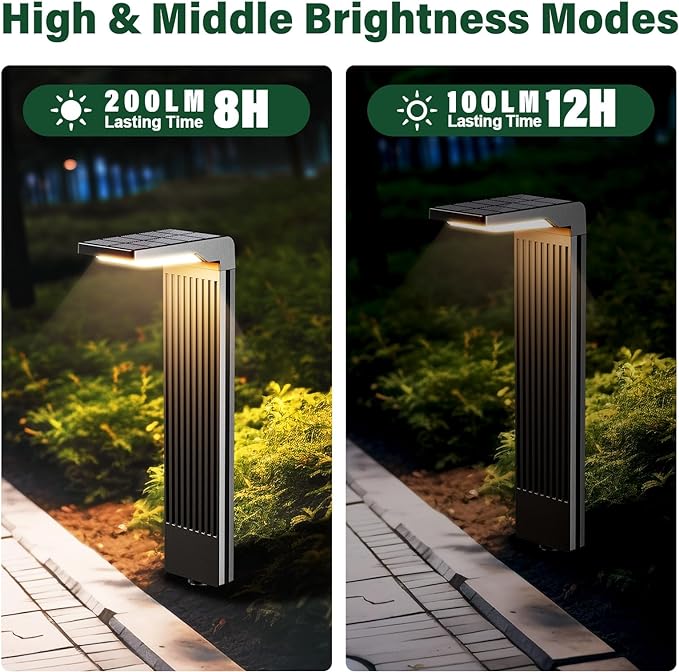 COXSENI Solar Pathway Lights Outdoor 4Pack, Bright 60LED Solar Path Lights Outside Waterproof, Warm & Cool Walkway Lights Solar Powered, Landscape Light for Driveway Lawn Patio Garden Yard