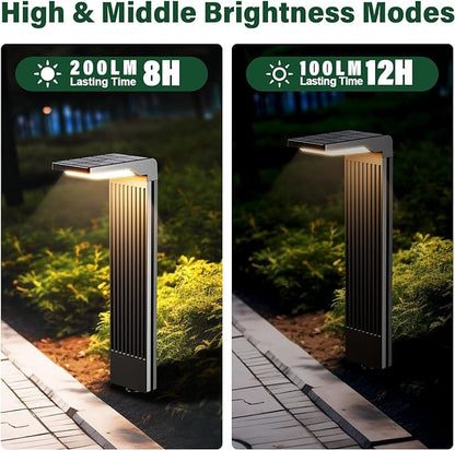 COXSENI Solar Pathway Lights Outdoor 4Pack, Bright 60LED Solar Path Lights Outside Waterproof, Warm & Cool Walkway Lights Solar Powered, Landscape Light for Driveway Lawn Patio Garden Yard