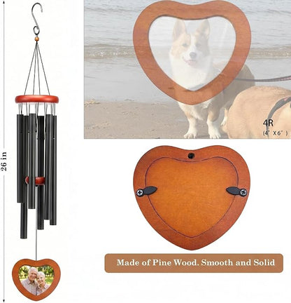 Photo Frame Design Wind Chimes for Outside Soothing Melodic Wind Chime 26" to Create a Zen Atmosphere. Sympathy/Memorial Gift, Indoor Outdoor Garden Patio Decoration