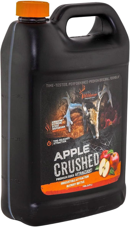 Wildgame Innovation Apple Crushed Liquid Deer Attractant, 1 Gallon Time-Released Juiced Sweet & Salty Mineral Lick with Airborne Extreme Scent Dispersion