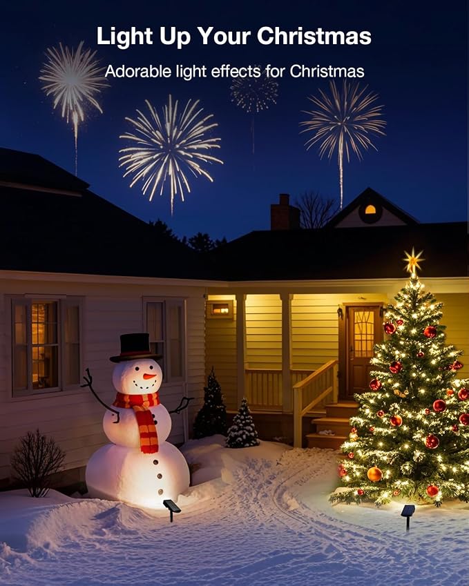 Solar Power Spotlight Outdoor Waterproof Landscape LED Accent Lighting for Yard, Tree, Plants, Walls, Path, Garden, Statues, Adjustable Brightness,Dusk to Dawn Long Lasting (Cool White, 1 Pack)