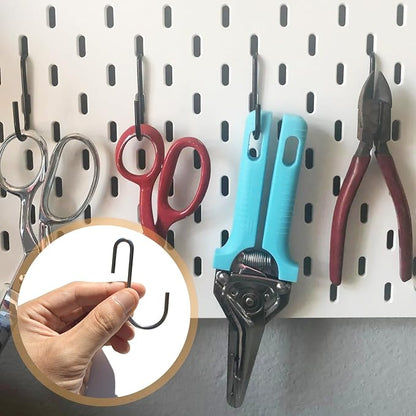 CYG&CL 12PCS Metal Shed Hooks for Hanging, Outdoor Storage Shed Accessories Interior, Utility Peg Board Tool Hangers, Heavy Duty J-Hook for Garden Garage Pegboard