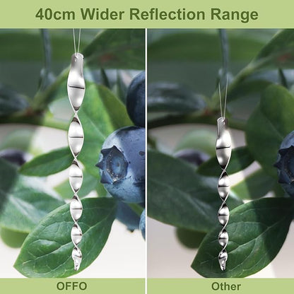 OFFO Large Bird Scarer Rods, 15.7 Inches (30 Pcs) Multicolored Reflective Bird Device Outdoor Bird Scarer to Keep Pigeon and Woodpecker Away from Garden or Yard
