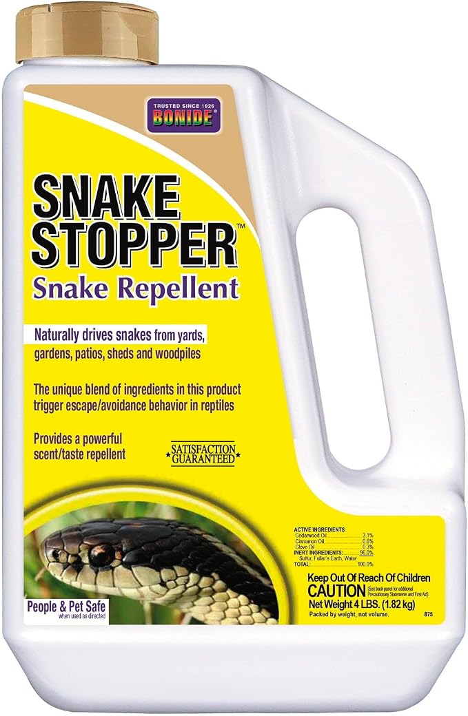 Bonide Snake Stopper Snake Repellent, 4 lb. Ready-to-Use Granules for Outdoor Pest Control, People & Pet Safe