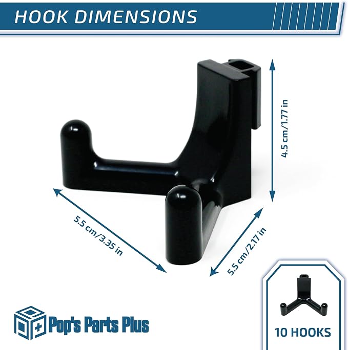 Pop's Parts Plus Tool Hook for Vertical Siding Lifetime Shed—Click to See Models it Fits! (Compatible with Most Vertical Siding, Doesn't Work on Horizontal Siding) (10 Hooks Pack)