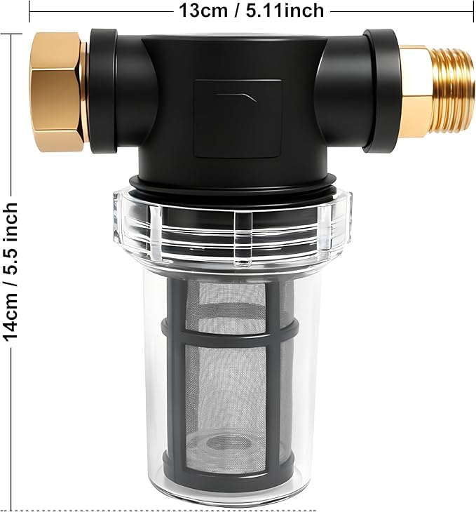BEETRO Garden Hose Filter for Pressure Washer Inlet Water, Sediment Filter Attachment, with 100 Mesh and 40 Mesh Screen, 3 Sets