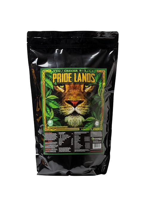 GreenGro Pride Lands Veg 6-3-3.5 | Organic Dry Top Dress Fertilizer | Microbes + Biochar + Mycorrhizae + Amendments | Vegetative Stage Plant Food | Bigger Yields | Indoor & Outdoor | 10 lb